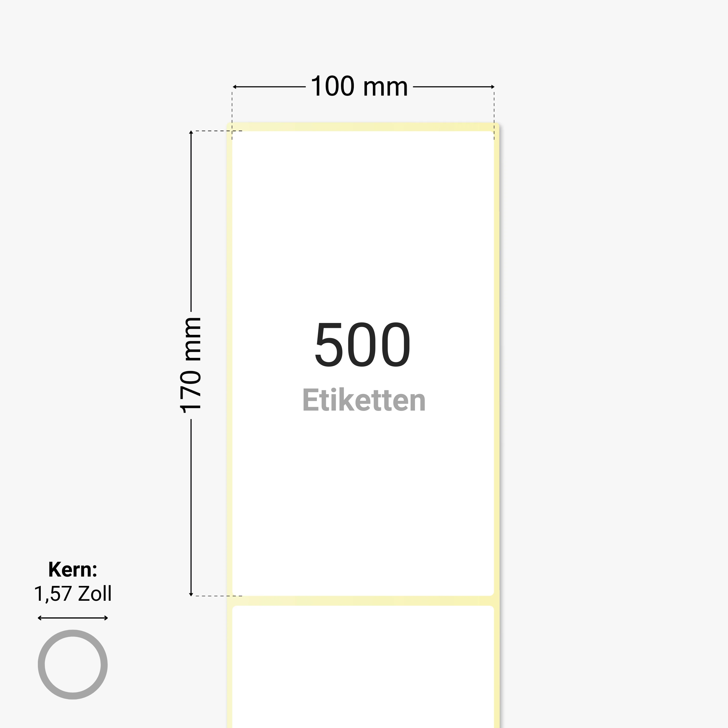 DHL Versandetiketten, Thermopapier, 100 x 170 mm, 1,57 Zoll Kern, permanent haftend, weiß, 500 Etiketten pro Rolle