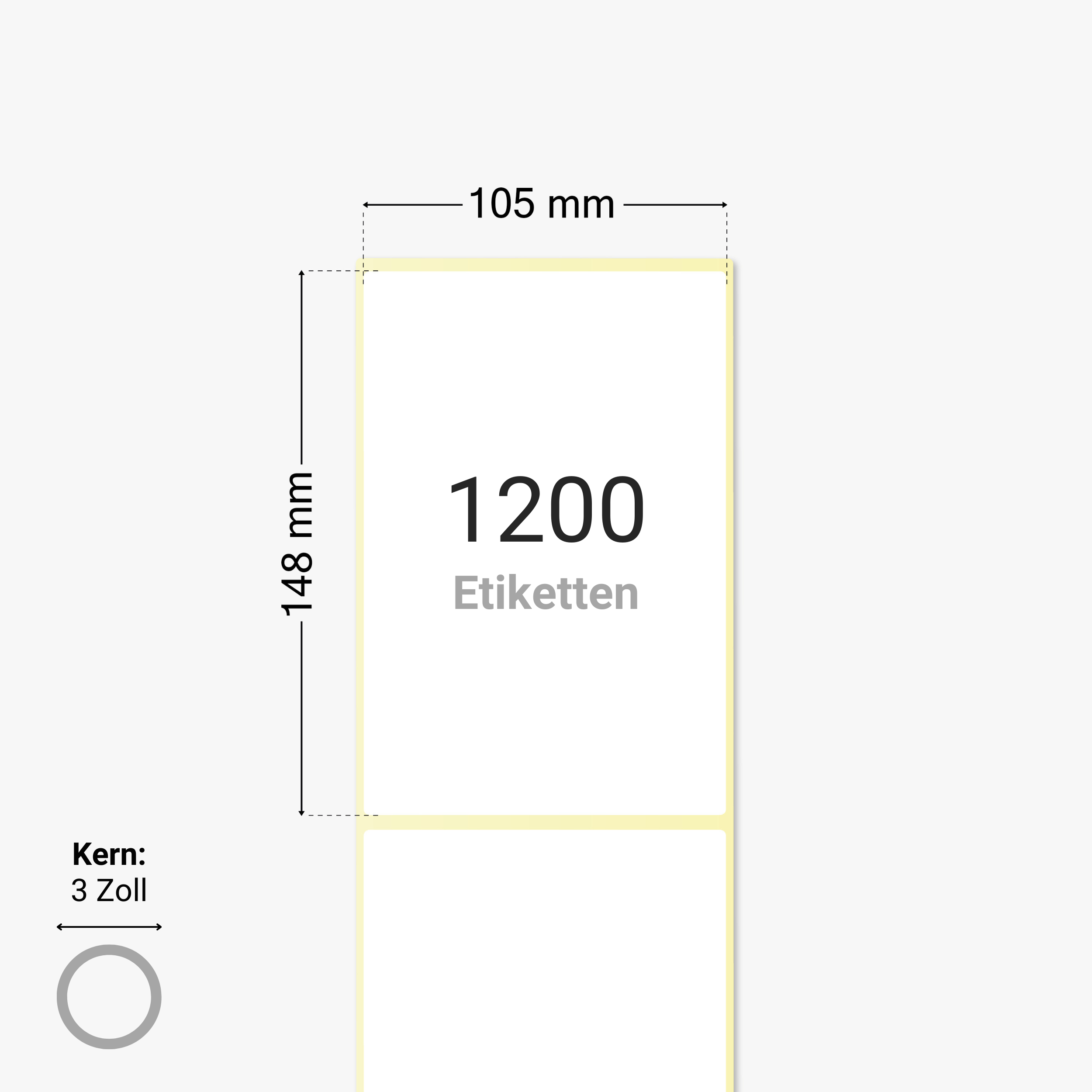 FedEx Versandetiketten, Thermopapier, 105 x 148 mm, 3 Zoll Kern, permanent haftend, weiß, 1.200 Etiketten pro Rolle