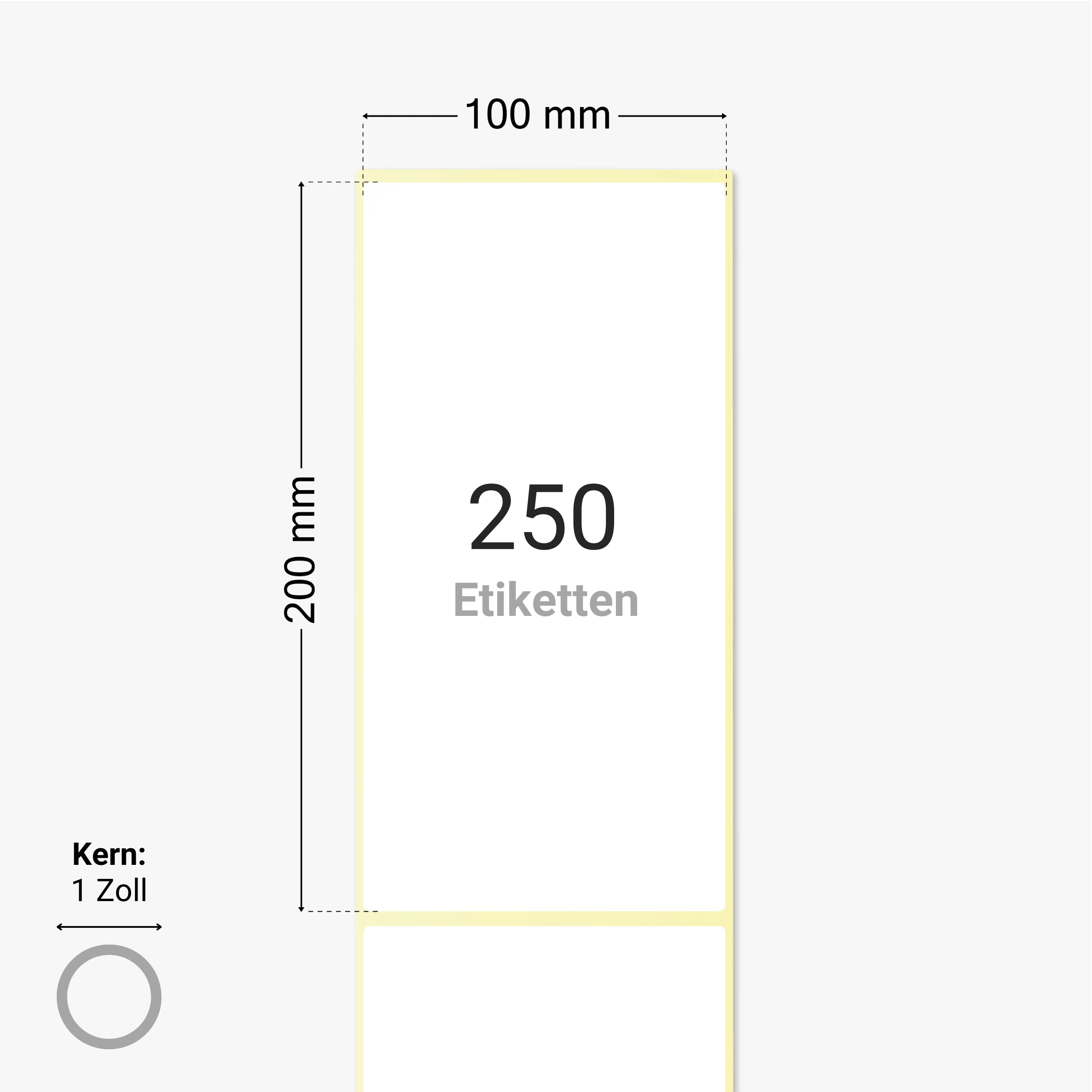 DHL Versandetiketten, Thermopapier, 100 x 200 mm, 1 Zoll Kern, permanent haftend, weiß, 250 Etiketten pro Rolle