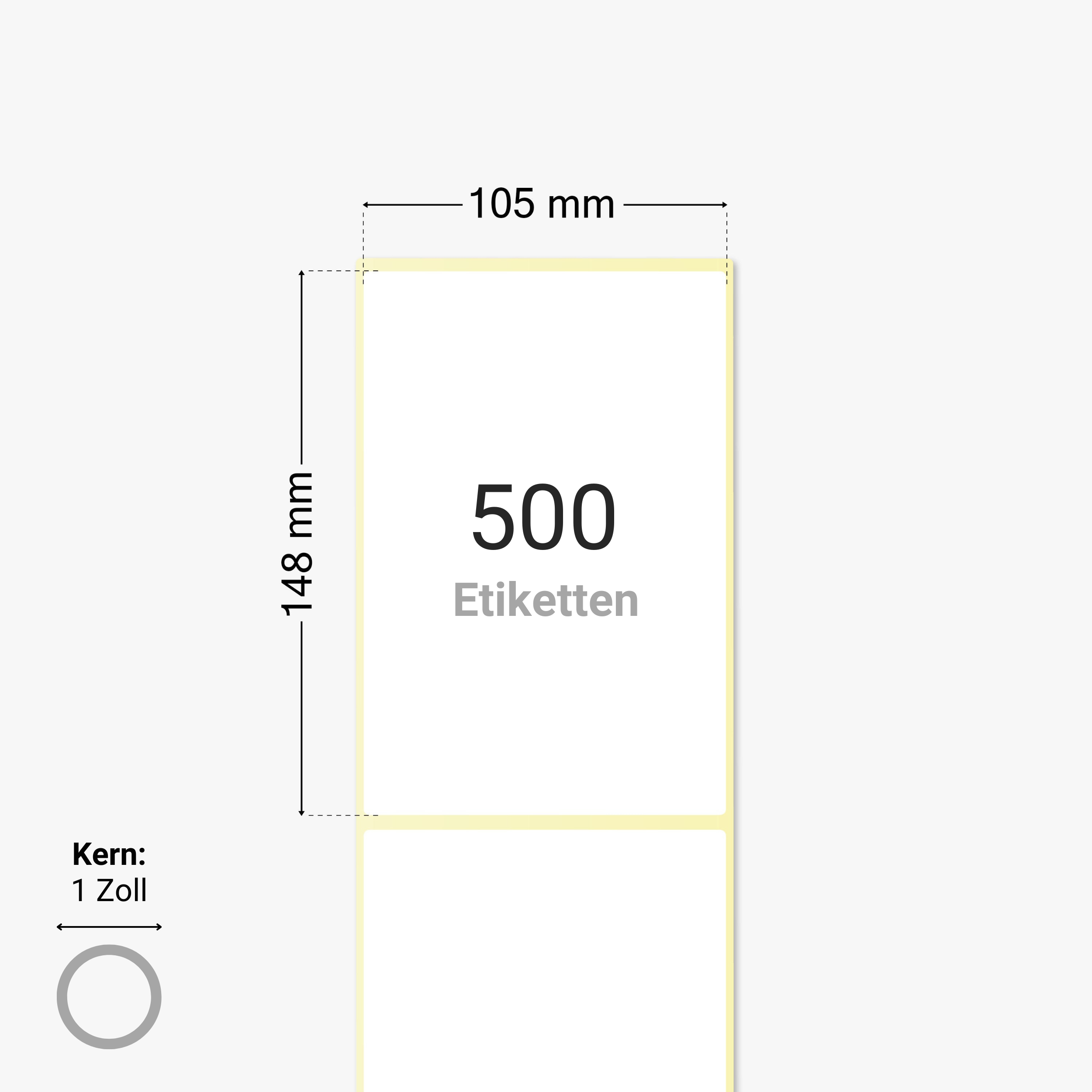 FedEx Versandetiketten, Thermopapier, 105 x 148 mm, 1 Zoll Kern, permanent haftend, weiß, 500 Etiketten pro Rolle