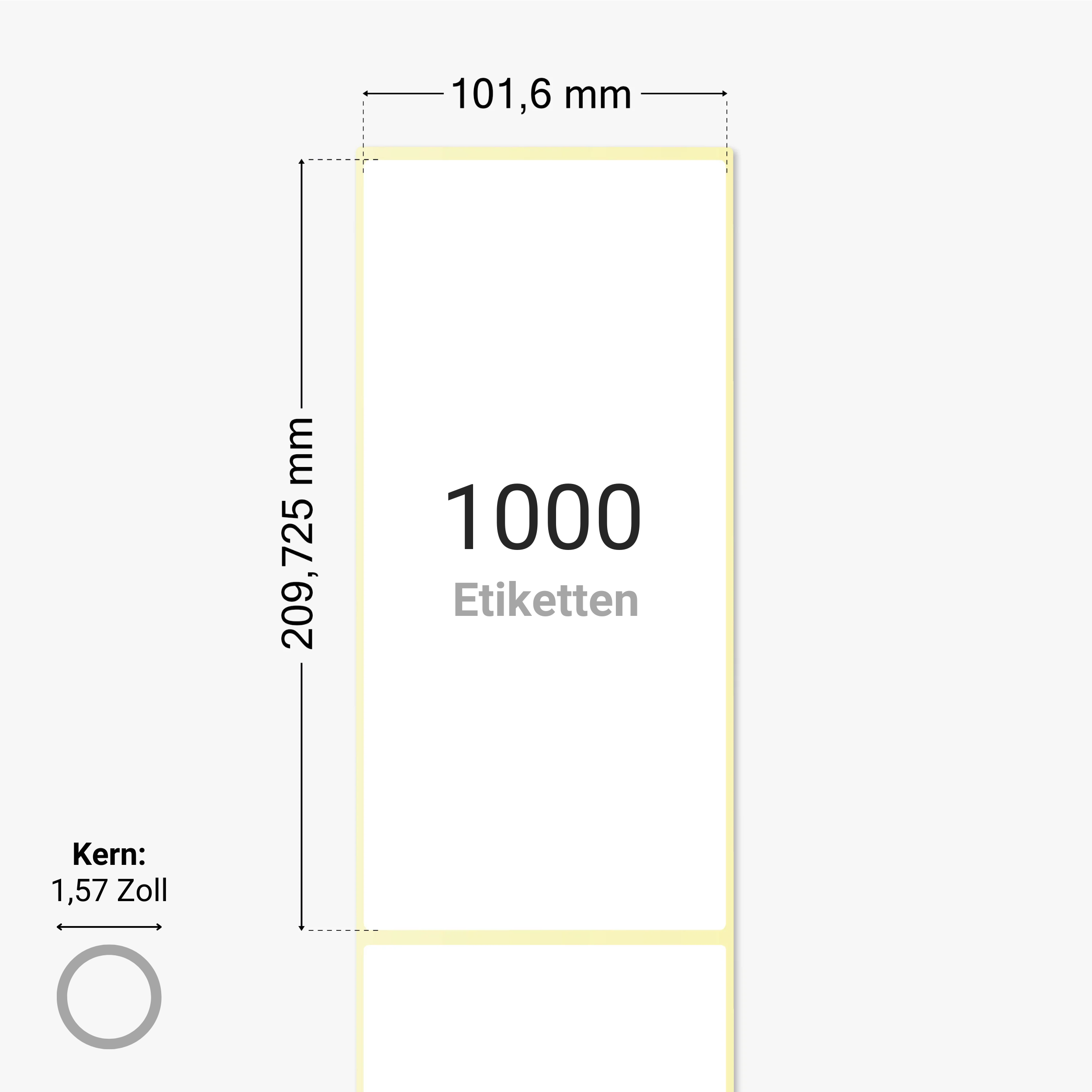 DHL Versandetiketten, Thermopapier, 101,6 x 209,725 mm, 1,57 Zoll Kern, permanent haftend, weiß, 1.000 Etiketten pro Rolle