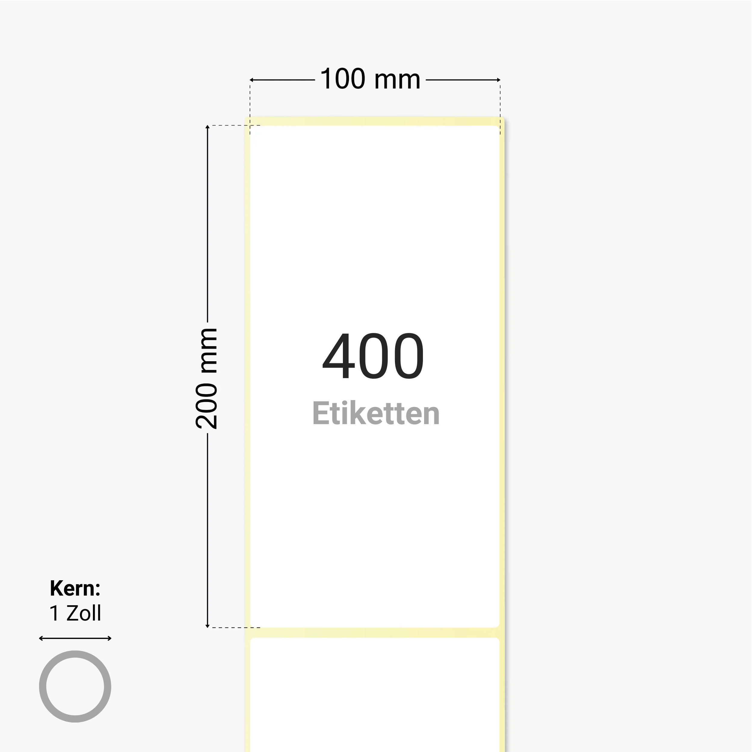 DHL Versandetiketten, Thermopapier, 100 x 200 mm, 1 Zoll Kern, permanent haftend, weiß, 400 Etiketten pro Rolle