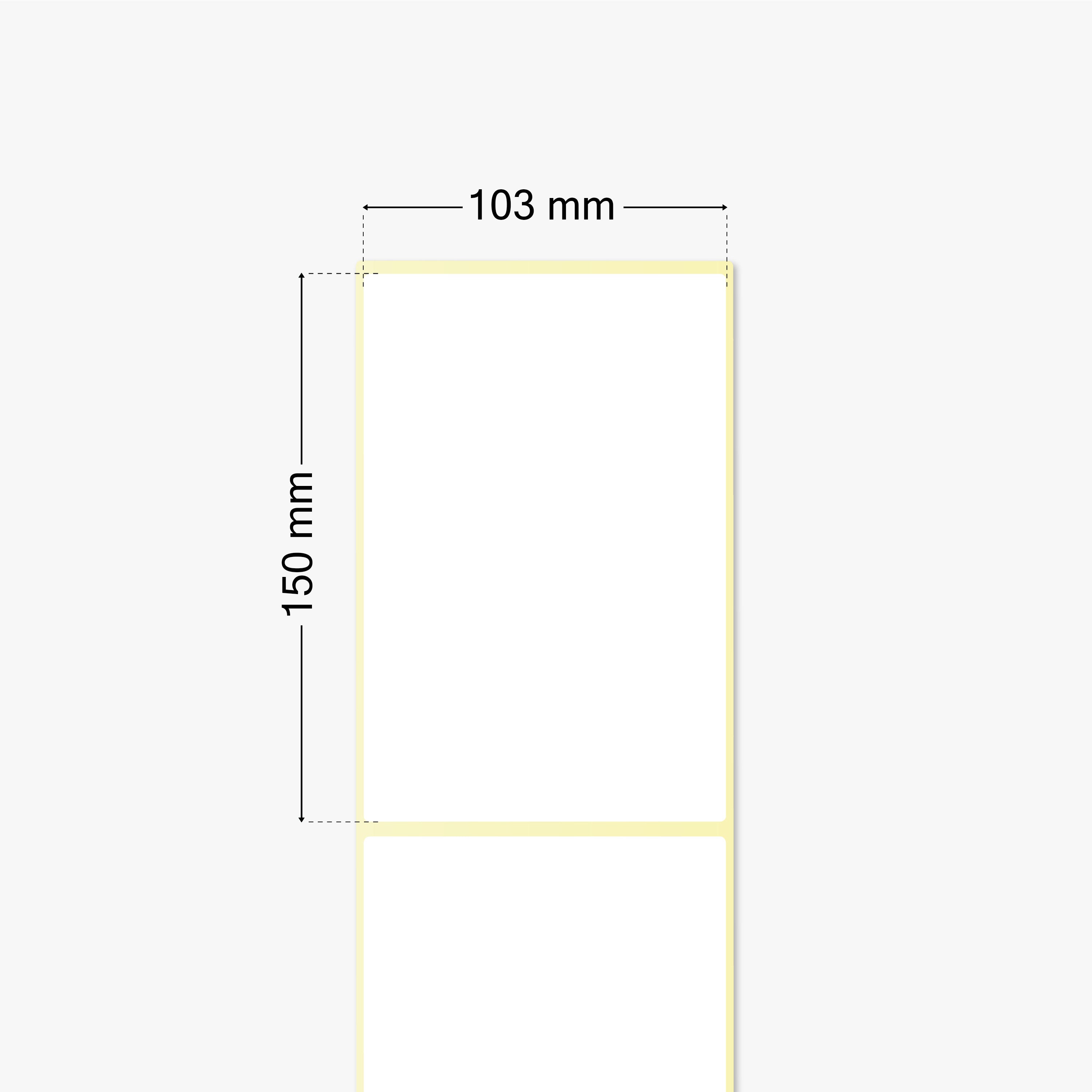 Thermo-Eco-Etiketten, Thermopapier, 103 x 150 mm, 3 Zoll Kern, permanent haftend, weiß, 1.000 Etiketten pro Rolle