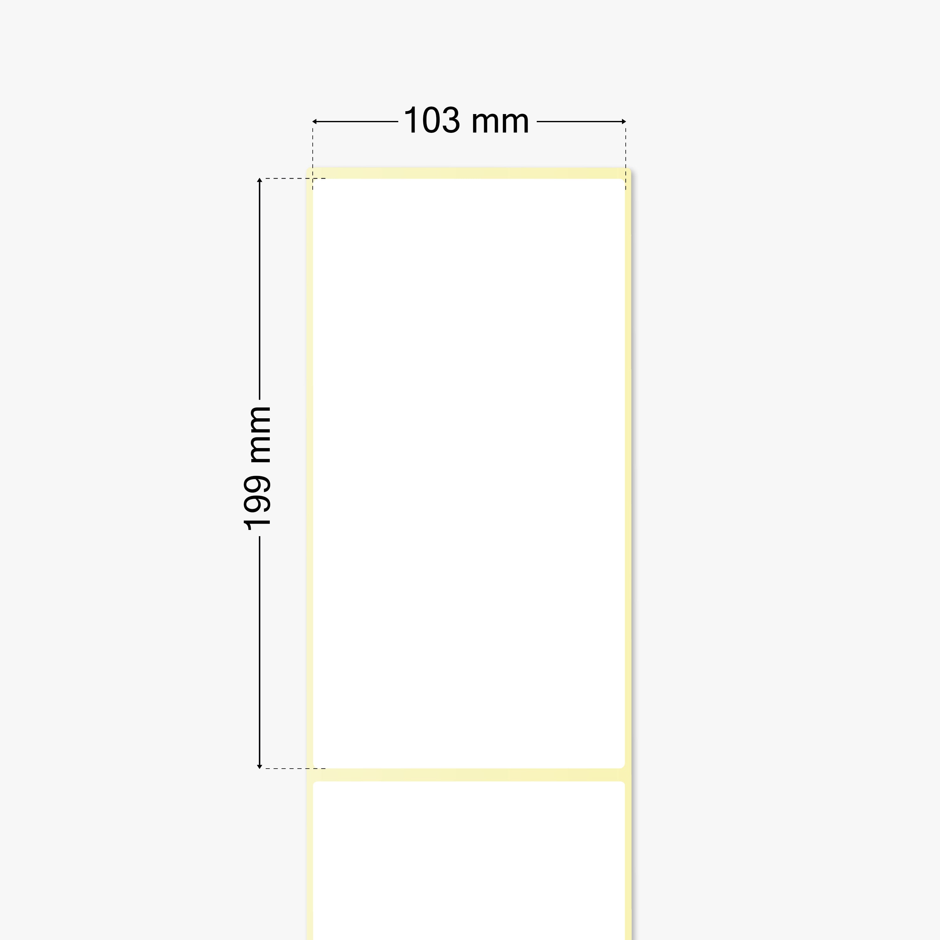 DHL Versandetiketten, Thermopapier, 103 x 199 mm, 3 Zoll Kern, permanent haftend, weiß,  700 Etiketten pro Rolle