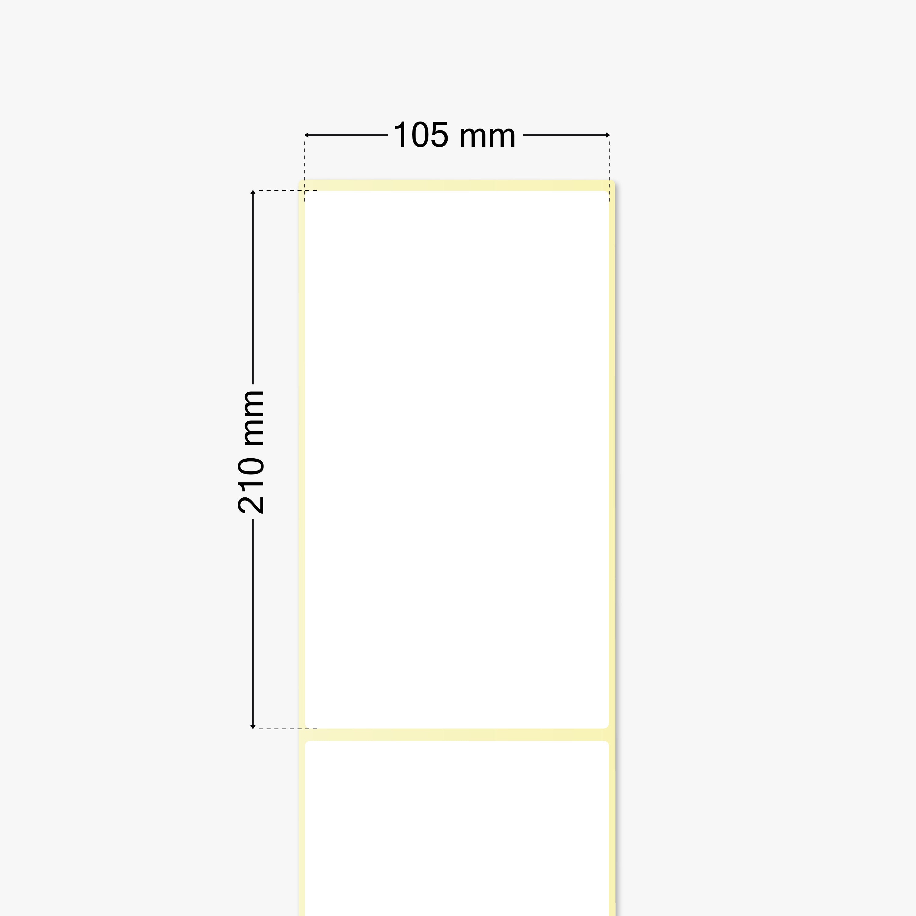 Versandetiketten, Thermopapier, 105 x 210 mm, 1 Zoll Kern, permanent haftend, weiß, 250 Etiketten pro Rolle