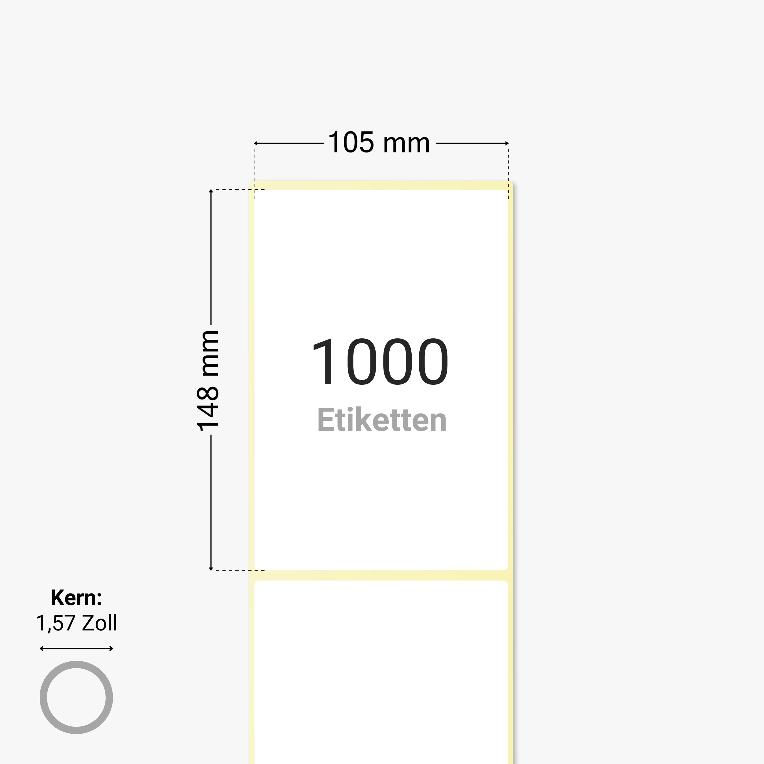 FedEx Versandetiketten, Thermopapier, 105 x 148 mm, 1,57 Zoll Kern, permanent haftend, weiß, 1.000 Etiketten pro Rolle