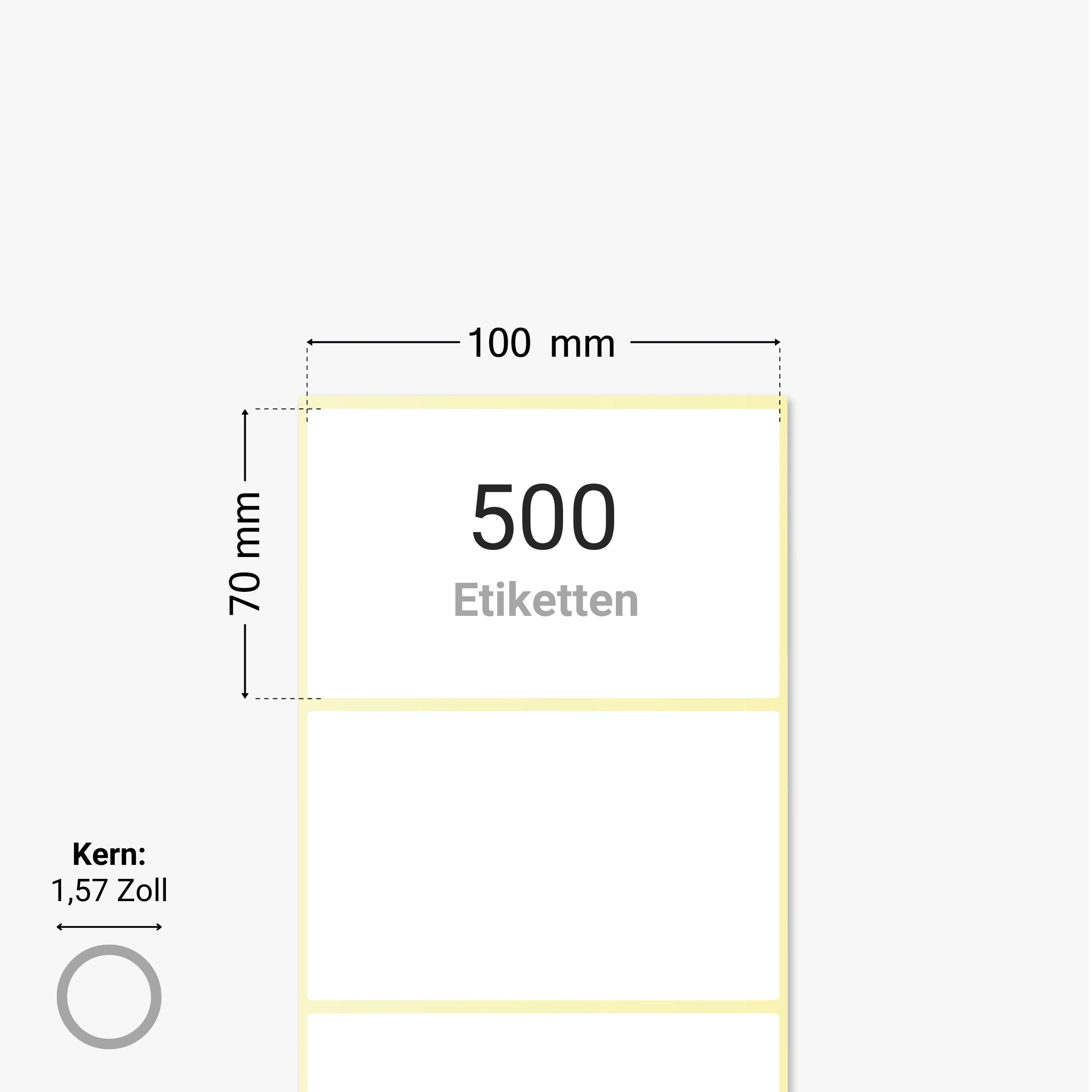 DHL Versandetiketten, Thermopapier, 100 x 70 mm, 1,57 Zoll Kern, permanent haftend, weiß, 500 Etiketten pro Rolle