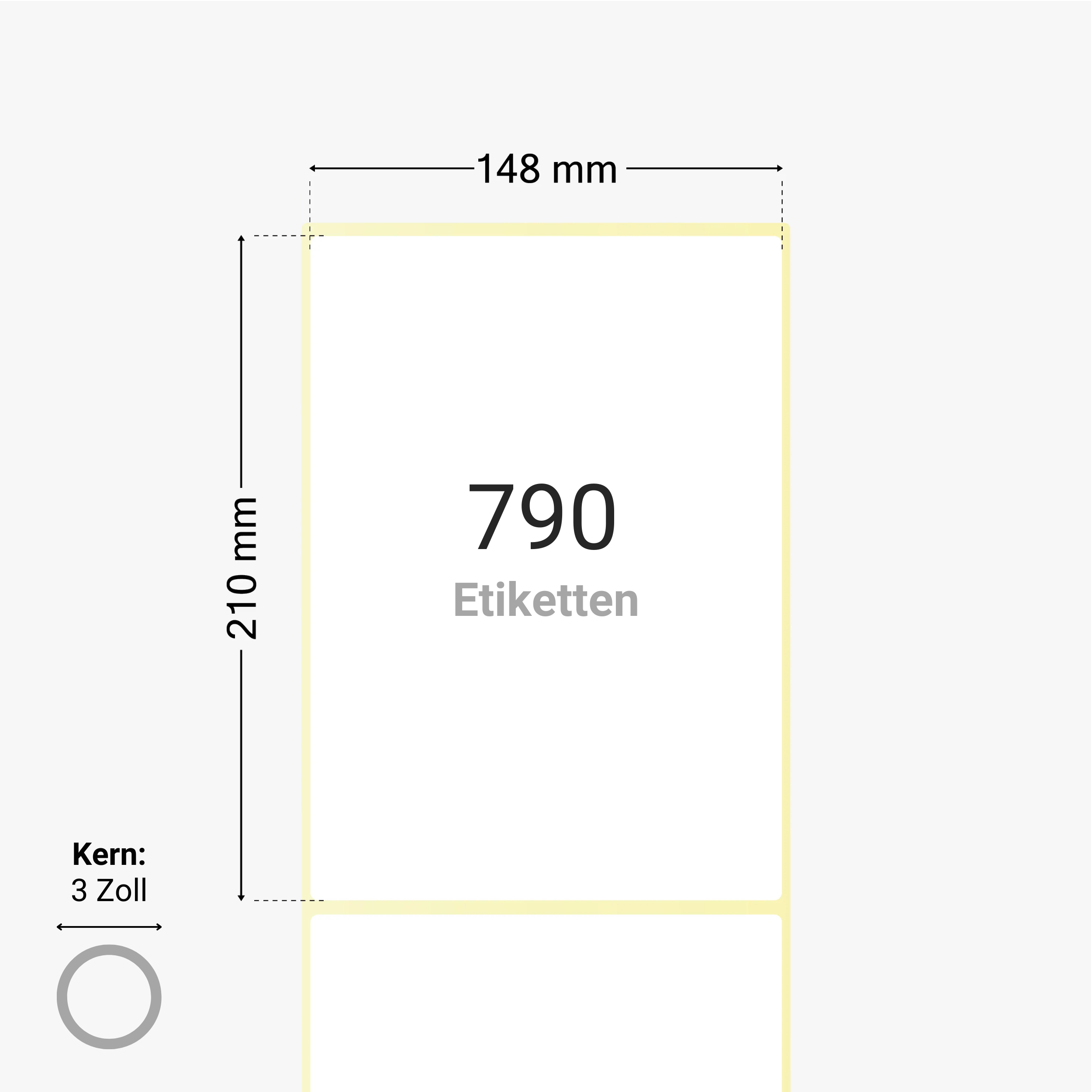 FedEx Versandetiketten, Thermopapier, 148 x 210 mm, 3 Zoll Kern, permanent haftend, weiß,  790 Etiketten pro Rolle