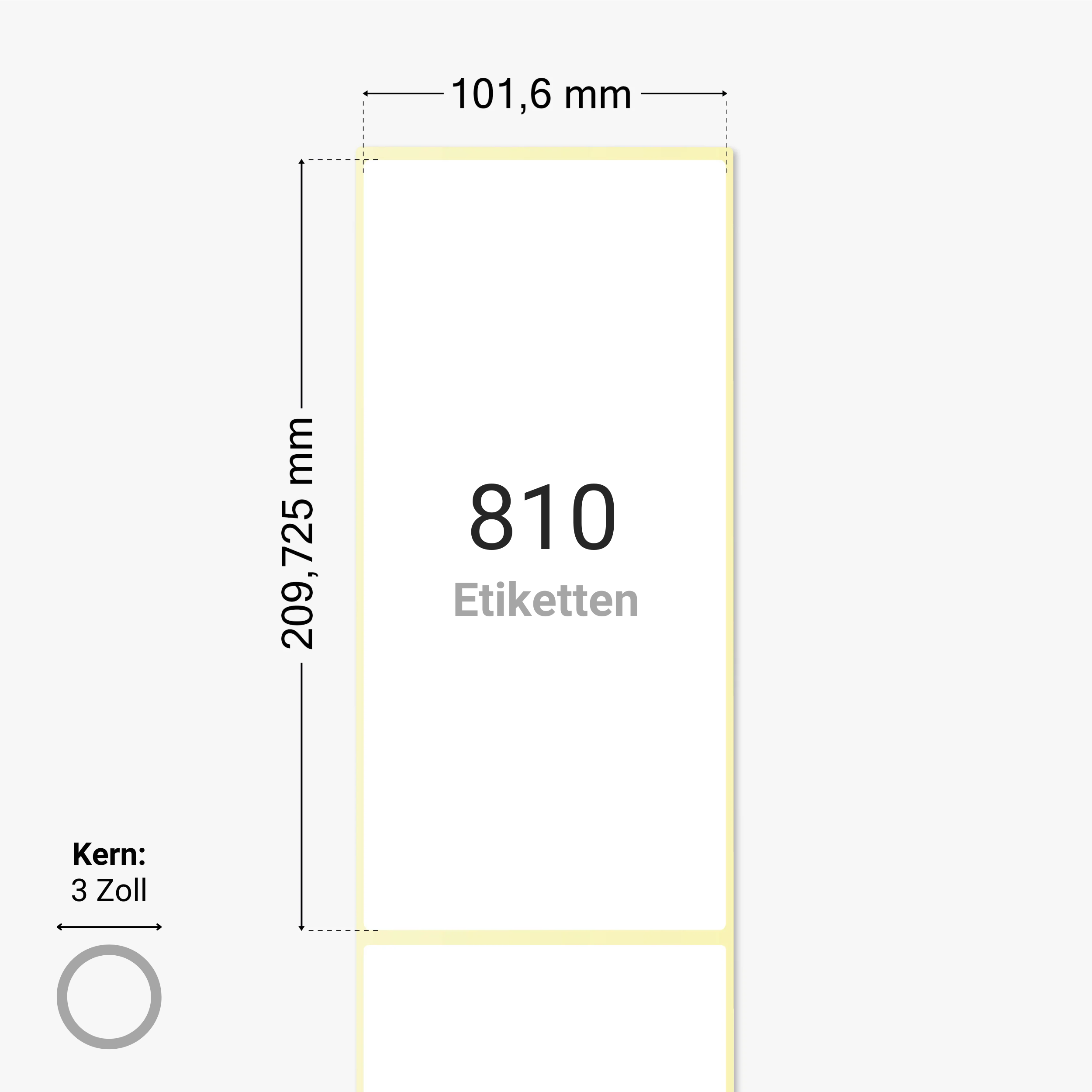 FedEx Versandetiketten, Thermopapier, 101,6 x 209,725 mm, 3 Zoll Kern, permanent haftend, weiß,  810 Etiketten pro Rolle