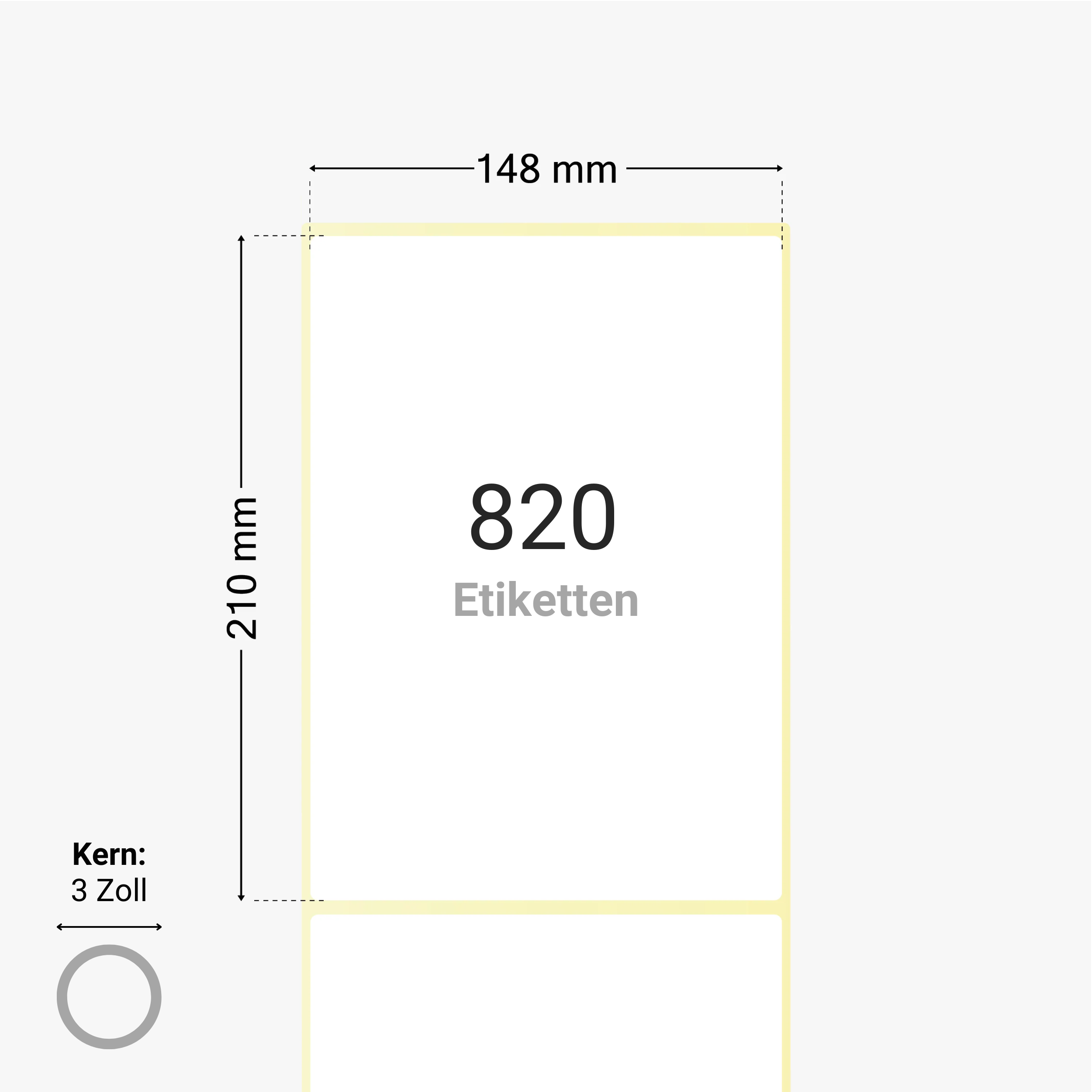 GLS Versandetiketten, Thermopapier, 148 x 210 mm, 3 Zoll Kern, permanent haftend, weiß,  820 Etiketten pro Rolle