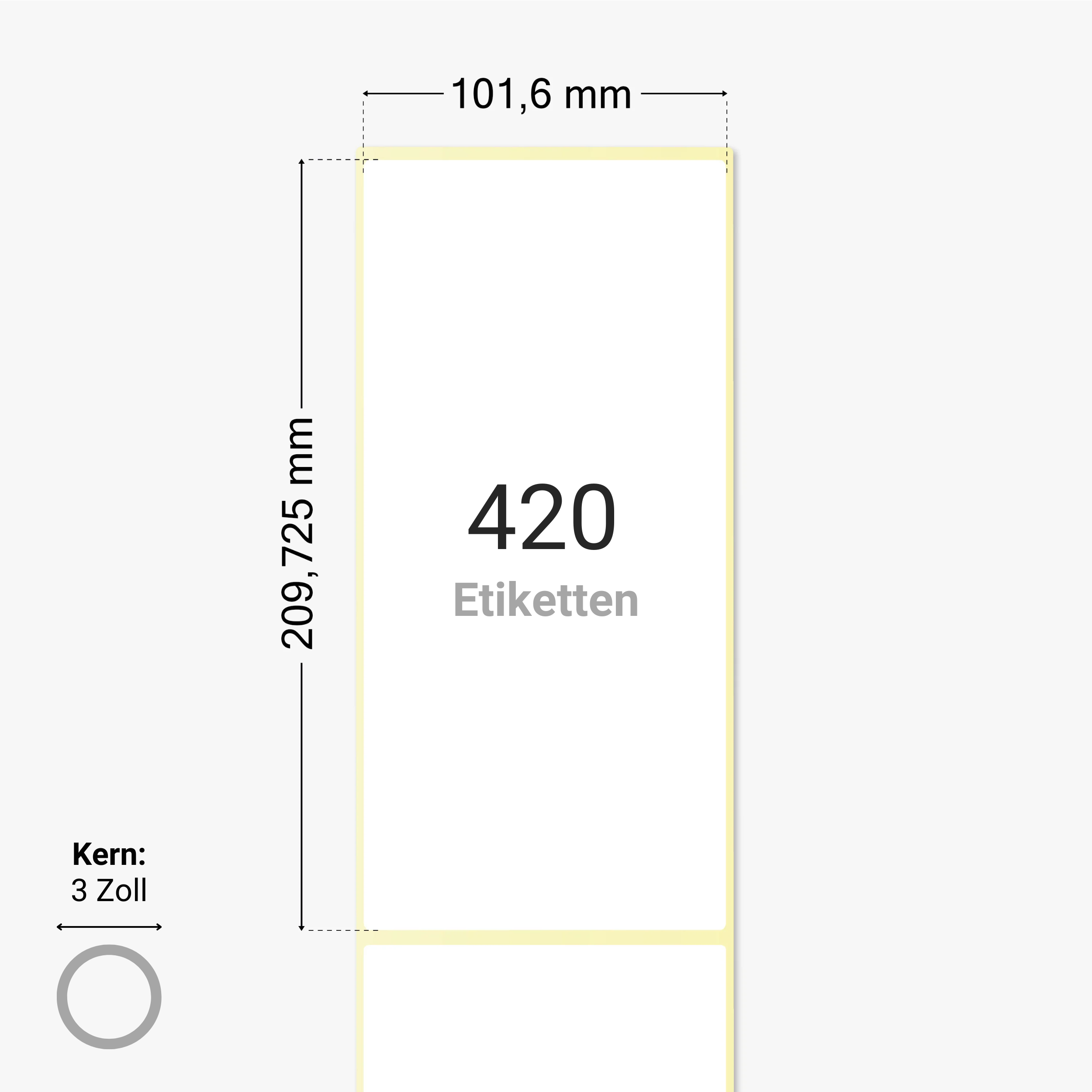 FedEx Versandetiketten, Thermopapier, 101,6 x 209,725 mm, 3 Zoll Kern, permanent haftend, weiß, 420 Etiketten pro Rolle