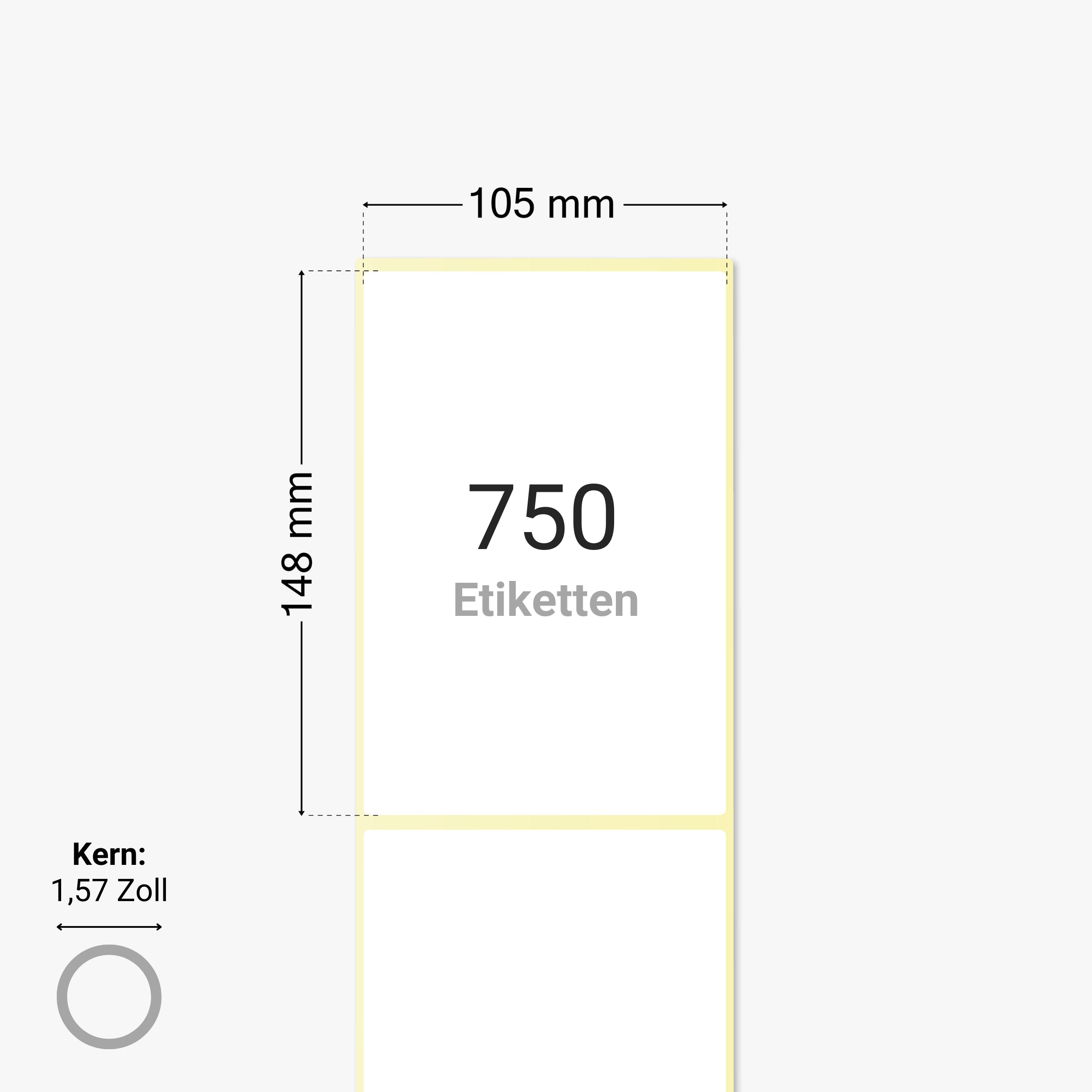 FedEx Versandetiketten, Thermopapier, 105 x 148 mm, 1,57 Zoll Kern, permanent haftend, weiß, 750 Etiketten pro Rolle