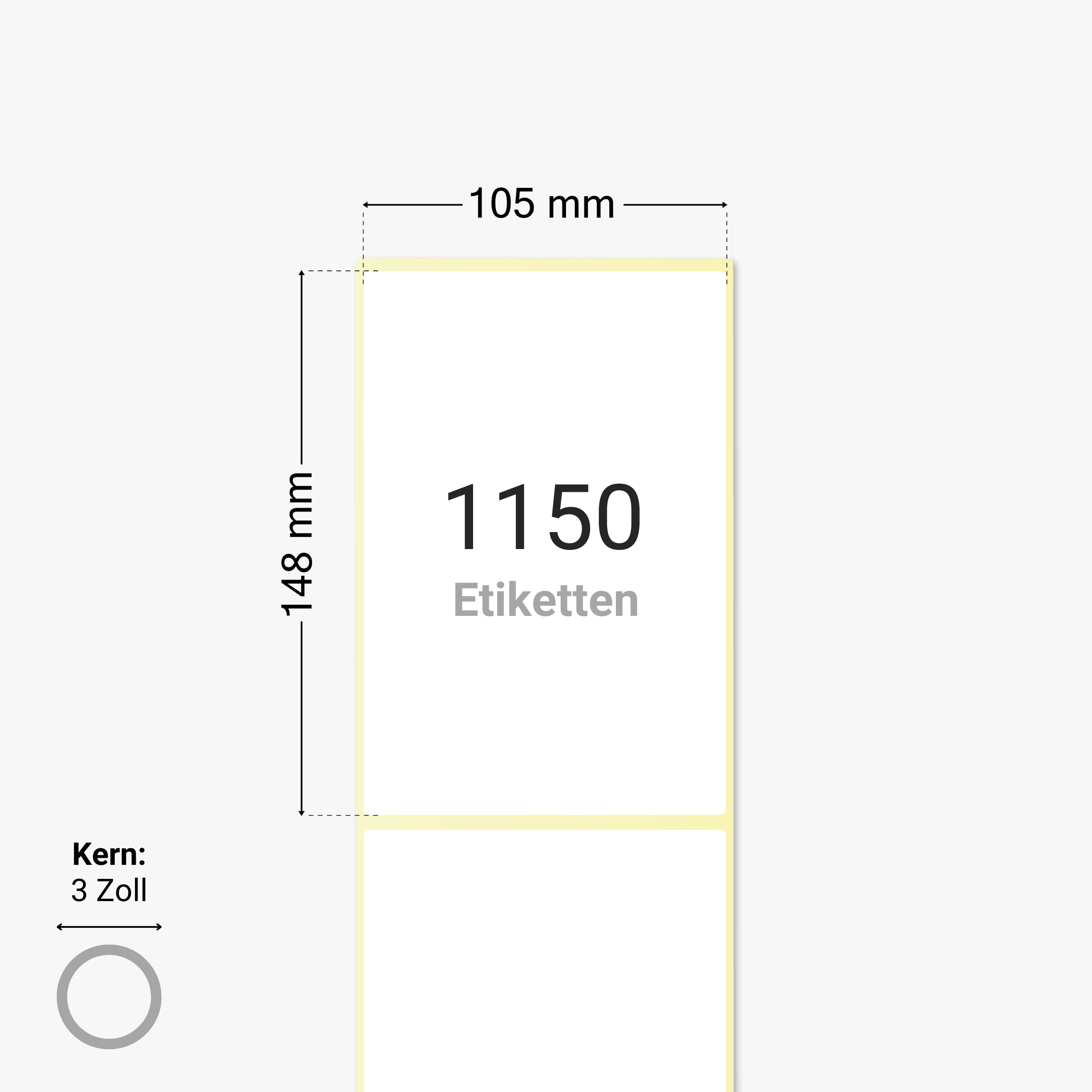 FedEx Versandetiketten, Thermopapier, 105 x 148 mm, 3 Zoll Kern, permanent haftend, weiß, 1.150 Etiketten pro Rolle