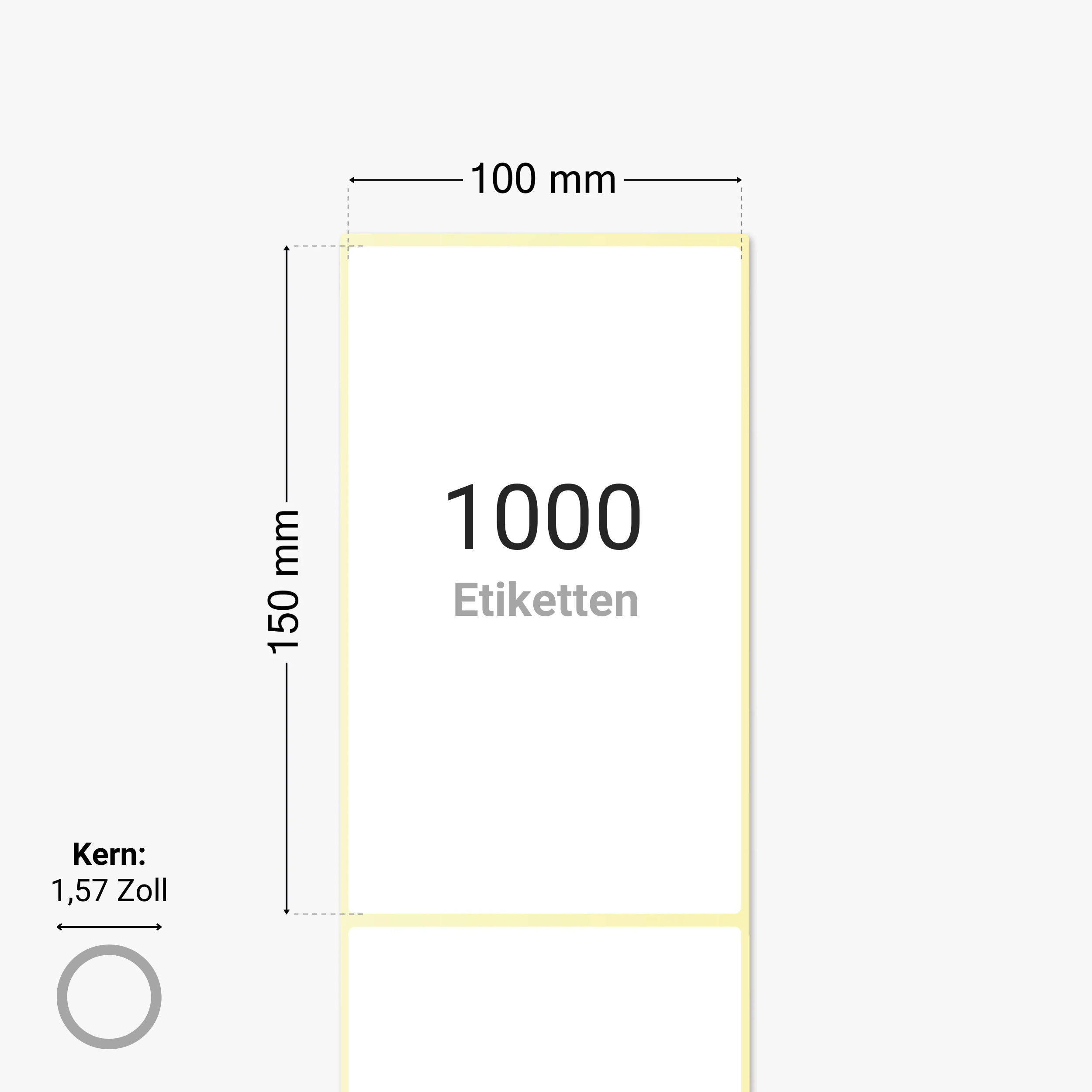 DHL Versandetiketten, Thermopapier, 100 x 150 mm, 1,57 Zoll Kern, permanent haftend, weiß, 1.000 Etiketten pro Rolle